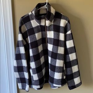 Old Navy Buffalo Plaid Half Zip-up Sweatshirt
